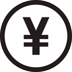 Vector illustration. Yen, currency symbol, financial icon isolated on transparent background for app or website, vector sign.