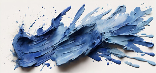 blue paint brush strokes in watercolor isolated background. generate by AI