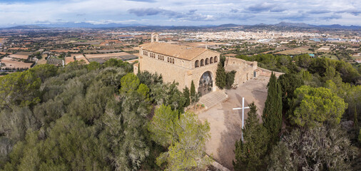 Fototapeta na wymiar Hermitage of Santa Llucia, built in the 17th century, Manacor, Majorca, Balearic Islands, Spain
