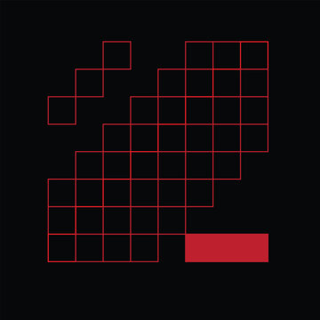 background geometric grid illustration vector red
