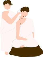 Pilgrim hajj shave hair or tahallul