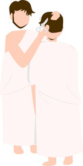 Pilgrim hajj shave hair or tahallul