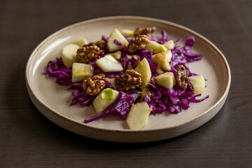 Winter Salad with Red Cabbage, Apple, and Walnuts - Healthy Eating for Weight Loss