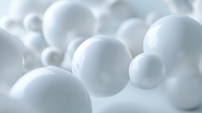 Abstract background of white soft spheres © cherezoff