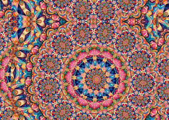 Obraz premium kaleidoscopic floral pattern with vibrant colors