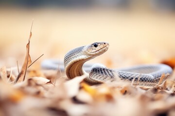 cobra slithering through dry grass