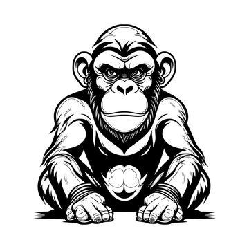 Chimpanzee  Vector Illustration