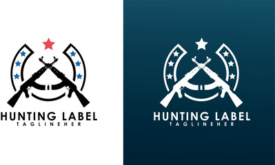 hunting label logo design