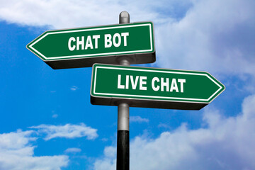 Chat bot or Live chat - Direction signs
