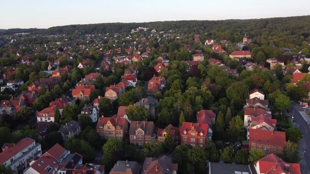 Old Residential Neighbourhood in Lower Saxony, Germany in Summer Flyover- G&ouml;ttingen