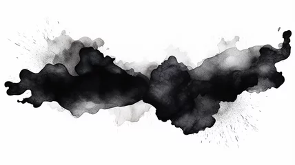 Foto op Plexiglas black ink blob spot isolated on white background design object frame © kichigin19