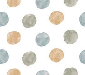 Vector Watercolor Rounds Pattern.