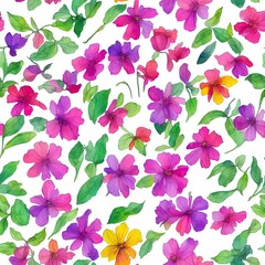 Flowers. Abstract seamless pattern. AI generated.