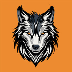 vector wolf head logo illustration
