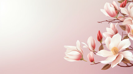 Graceful magnolia and lily banner