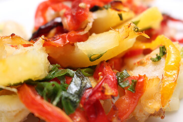 dish known as bacalhoada. dish made from cod. meal details.