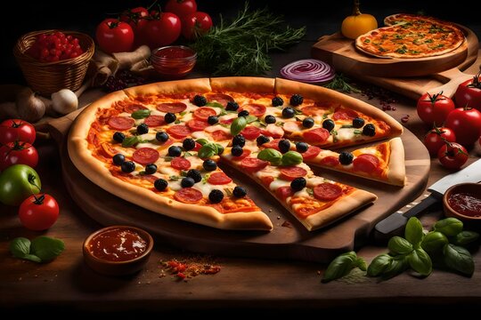 Create a visually enticing image of a single slice of pizza, loaded with all the toppings that make your taste buds dance.

