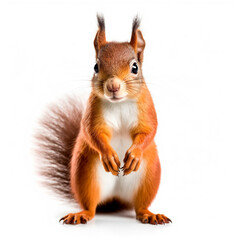 pretty squirrel on white background