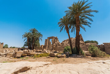 antique in karnak temple without people in luxur