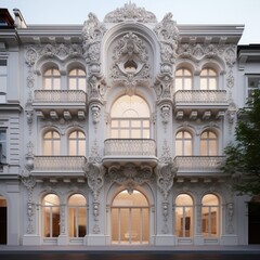 Obraz premium Building facade nice design images Generative AI