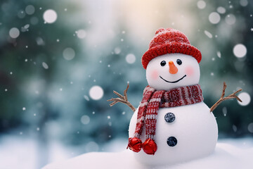 Fototapeta premium Happy children family making funny snowman outdoors spend weekend leisure outside Generative AI