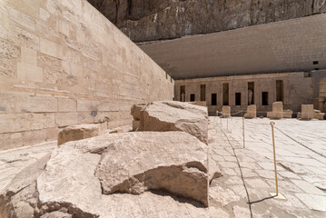 ancient temple with hieroglyphs on the wall in egypt