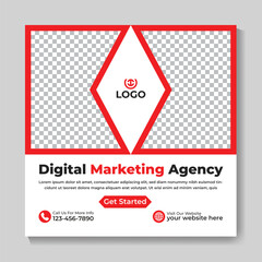 Professional digital marketing agency social media post design creative square web banner template