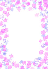 Spring watercolor floral background. Digitally hand painted PNG transparent illustration