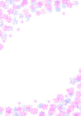 Spring watercolor floral background. Digitally hand painted PNG transparent illustration