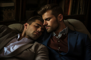 Picture made with generative AI of a gay couple's relationship