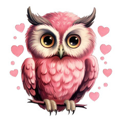 Fototapeta premium owl with heart