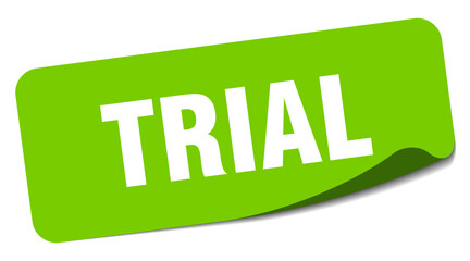 trial sticker. trial label