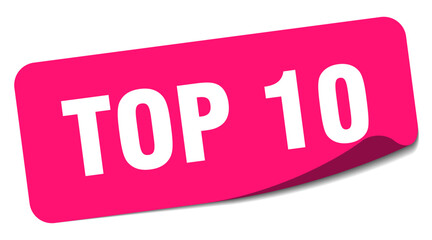 top 10 sticker. top 10 label