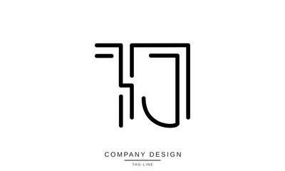 TJ, JT, Abstract Letters Logo Monogram