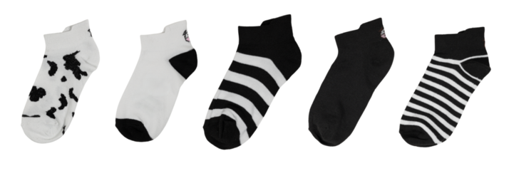 Set with socks on white background. Banner design.
