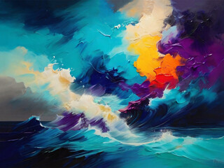 Artistic Sea Wave Wallpaper Art work