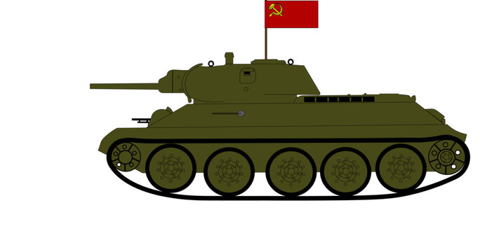 T- 34 with s-11 with flag