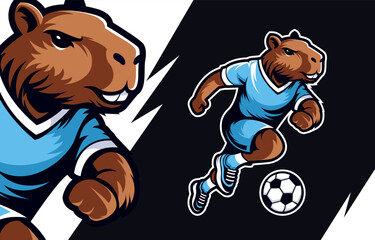 Capybara sports mascot logo design. Modern emblem for sports team or t-shirt print.