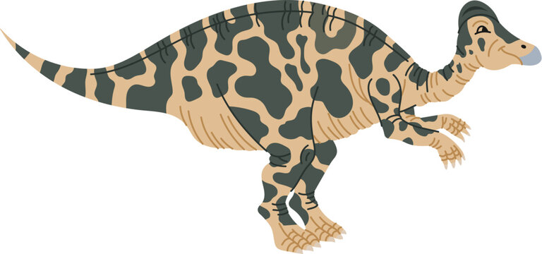 Hypacrosaurus dinosaur cartoon character or kids dino from Jurassic reptile, vector funny toy. Cute dino or Hypacrosaurus dinosaur for child prehistoric education, mascot, game and museum extinct