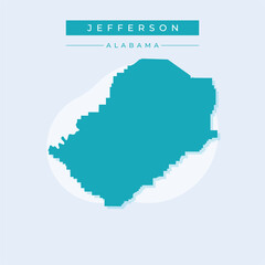 Vector illustration vector of Jefferson map Alabama