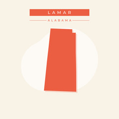 Vector illustration vector of Lamar map Alabama