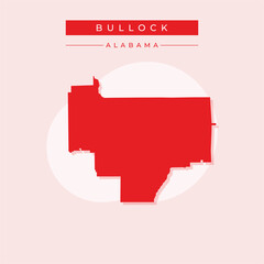 Vector illustration vector of Bullock map Alabama