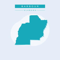 Vector illustration vector of Barbour map Alabama
