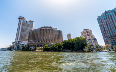 Fototapeta premium slum houses of Cairo on the banks of the Nile in Egypt