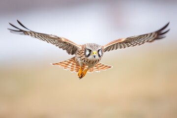 kestrel steadied in wind while hovering