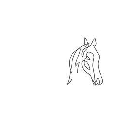One Line Drawing Horse