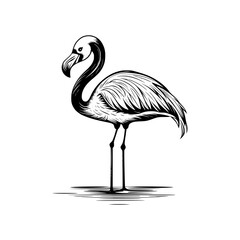 illustration of a pink flamingo