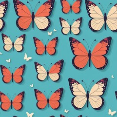 Seamless Butterfly Pattern: High-Quality Vector Art for Apps