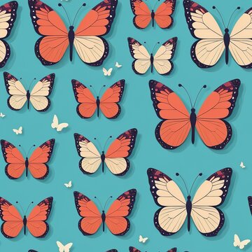 Seamless Butterfly Pattern: High-Quality Vector Art for Apps © Eliane