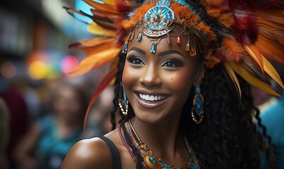 A beautiful woman at a dance carnival generated AI